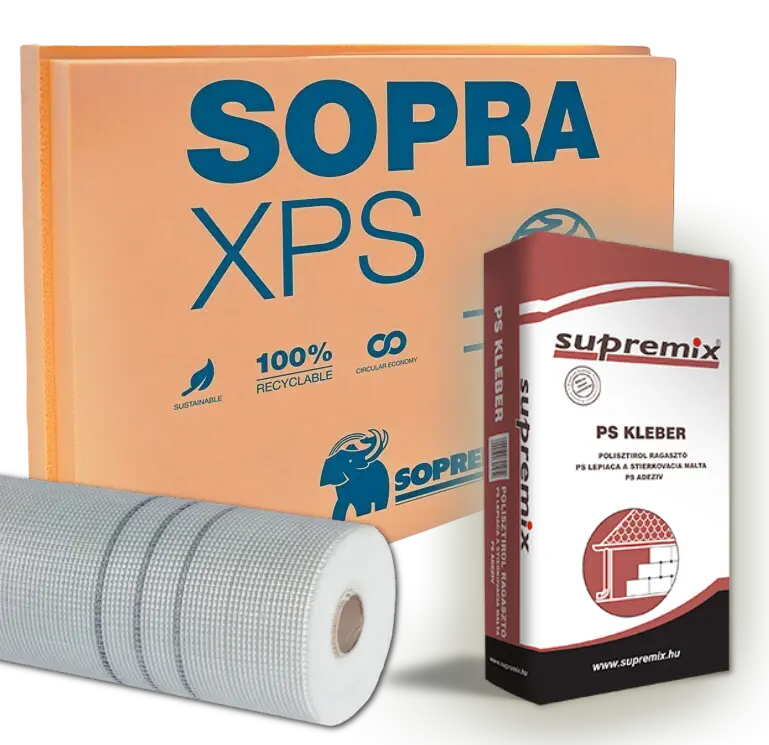 XPS zártcellás Sopra lábazati hőszigetelő alaprendszer