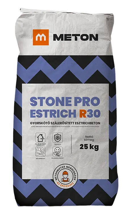 STONE PRO ESTRICH R30 gyorskötő, fagyálló, szálerősített estrich beton 25kg